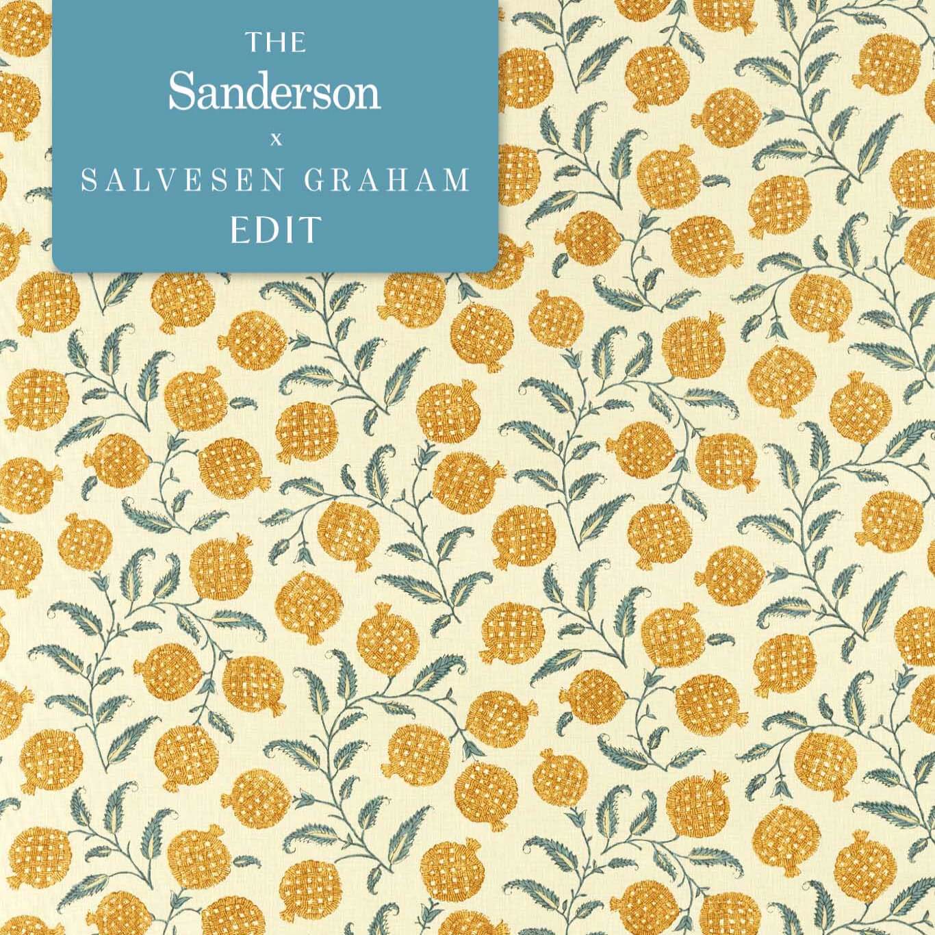 SANDERSON Anaar Fabric Leaves , Trees Woad   - DCEF226628