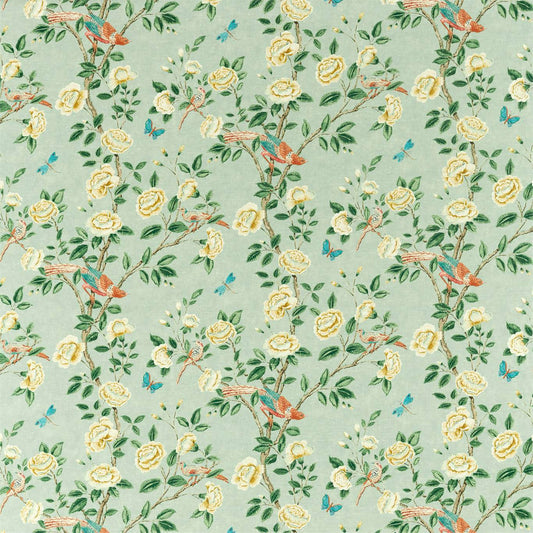 SANDERSON Andhara Fabric Classic Floral Seaglass   - DCEF226631
