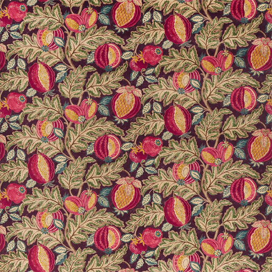 SANDERSON Cantaloupe Fabric Leaves , Trees Cherry,Alabaster   - DCEF226635