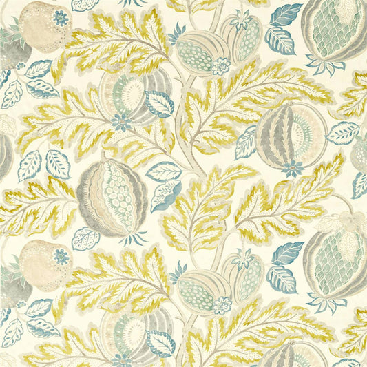SANDERSON Cantaloupe Fabric Leaves , Trees Sumac,Sage   - DCEF226637