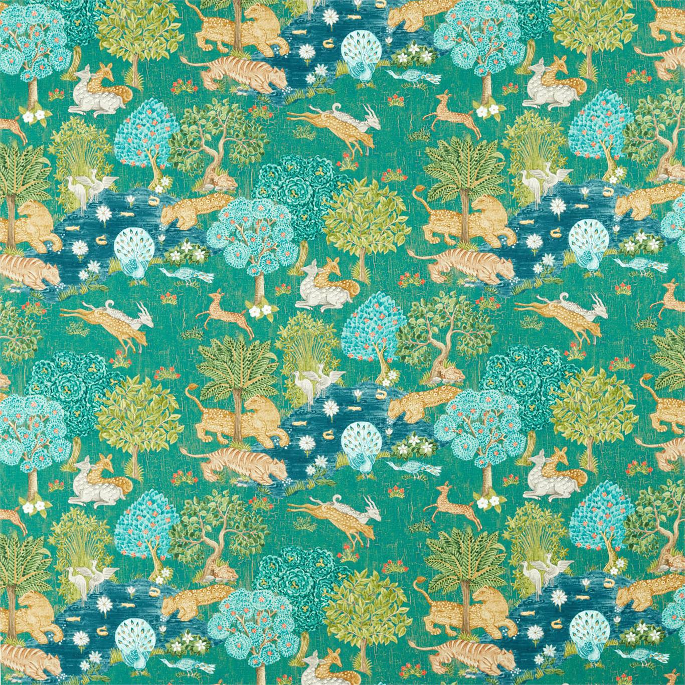 SANDERSON Pamir Garden Fabric Landscapes Teal   - DCEF226651