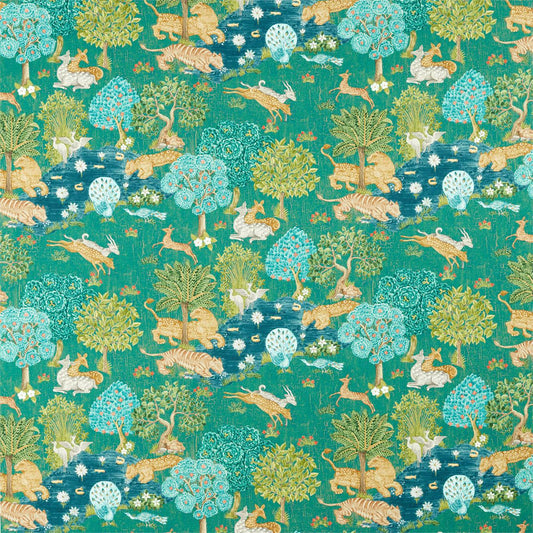 SANDERSON Pamir Garden Fabric Landscapes Teal   - DCEF226651