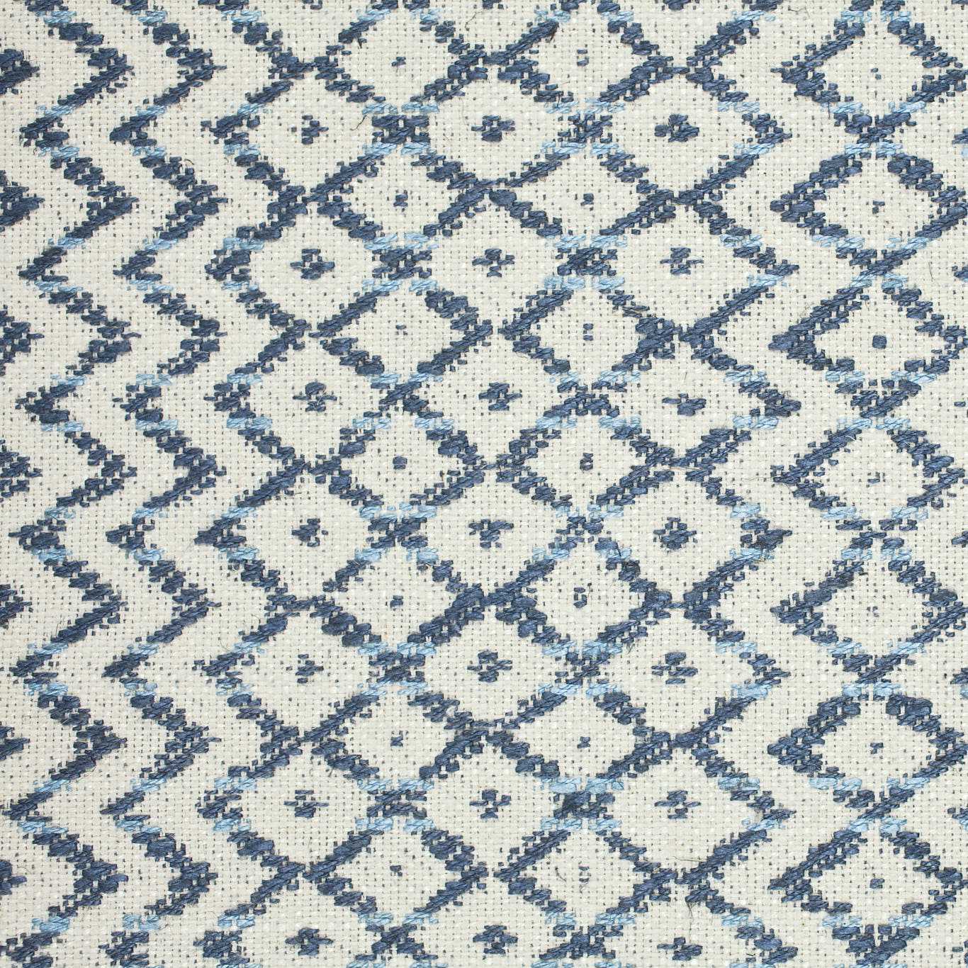 SANDERSON Cheslyn Fabric Geometric Indigo, Ivory   - DCLO232032