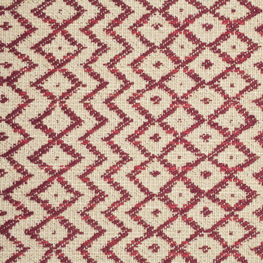 SANDERSON Cheslyn Fabric Geometric Claret, Cream   - DCLO232039