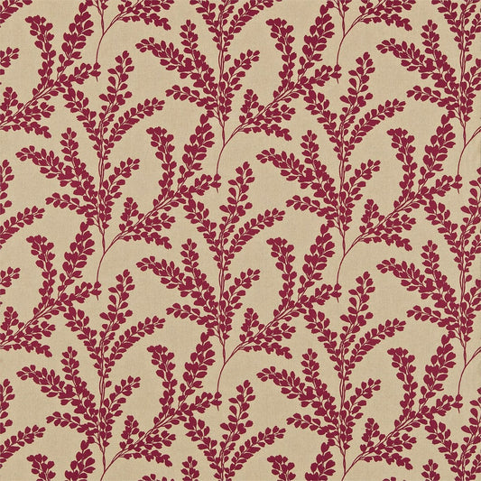 SANDERSON Clovelly Fabric Leaves , Trees Claret   - DCLO232052