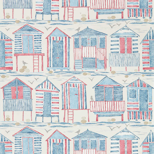 SANDERSON Beach Huts Wallpaper Other Nautical  Gravure - Wide Width Printed Wallpaper - DCOA216559