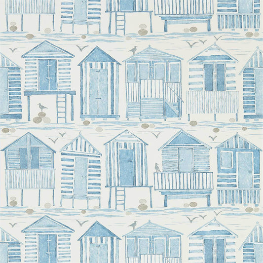 SANDERSON Beach Huts Wallpaper Other Marine  Gravure - Wide Width Printed Wallpaper - DCOA216560