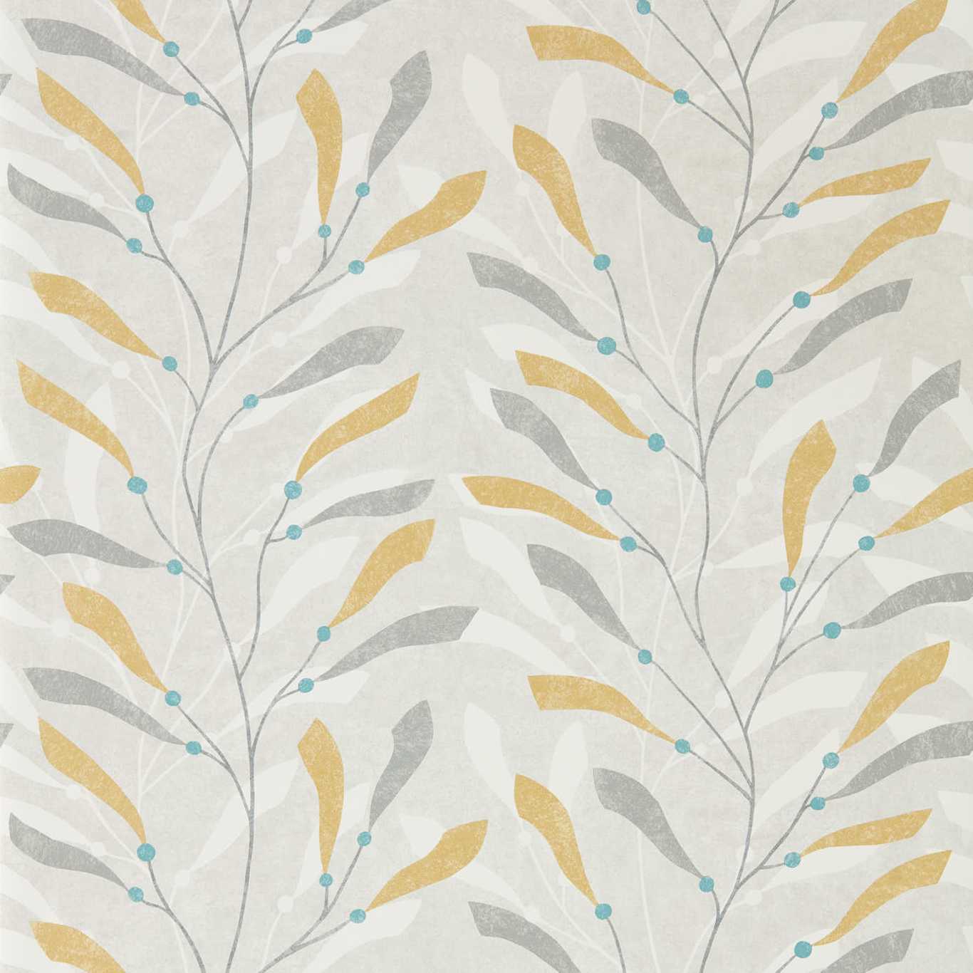 SANDERSON OUTLET Sea Kelp Wallpaper Leaves , Trees Ochre,Slate   - DCOA216568