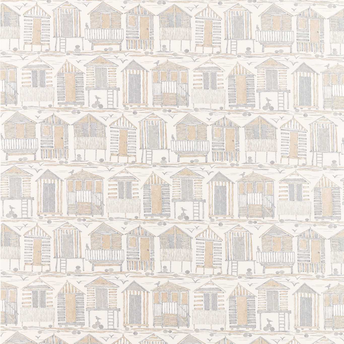 SANDERSON Beach Huts Fabric Other Driftwood   - DCOA226491