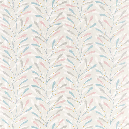 SANDERSON Sea Kelp Fabric Leaves , Trees Blush,Stone   - DCOA226499