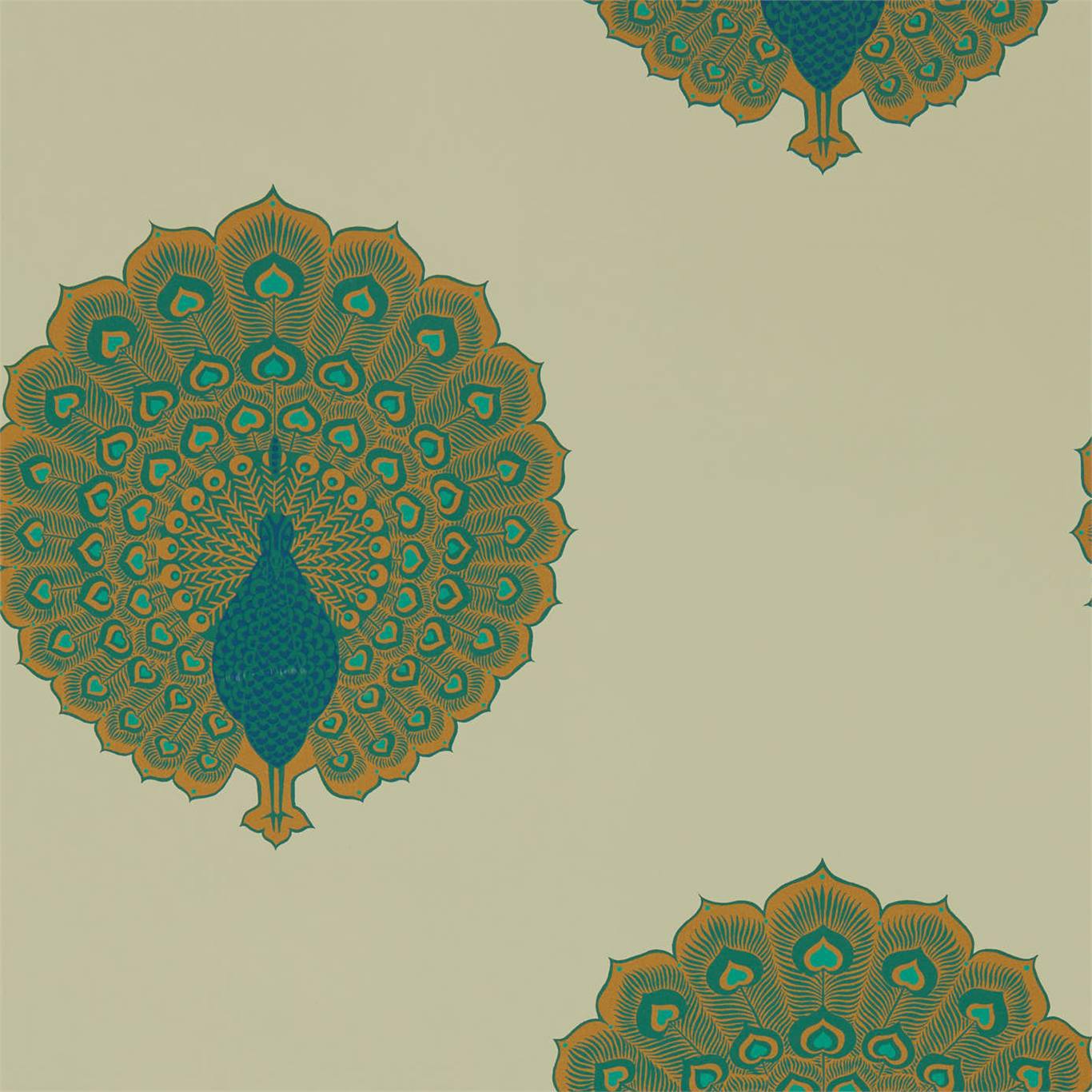 SANDERSON Kalapi Wallpaper Birds Peacock  Rotary Printed Wallpaper - DCPW216757
