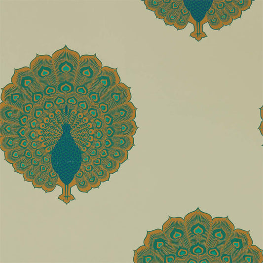 SANDERSON Kalapi Wallpaper Birds Peacock  Rotary Printed Wallpaper - DCPW216757