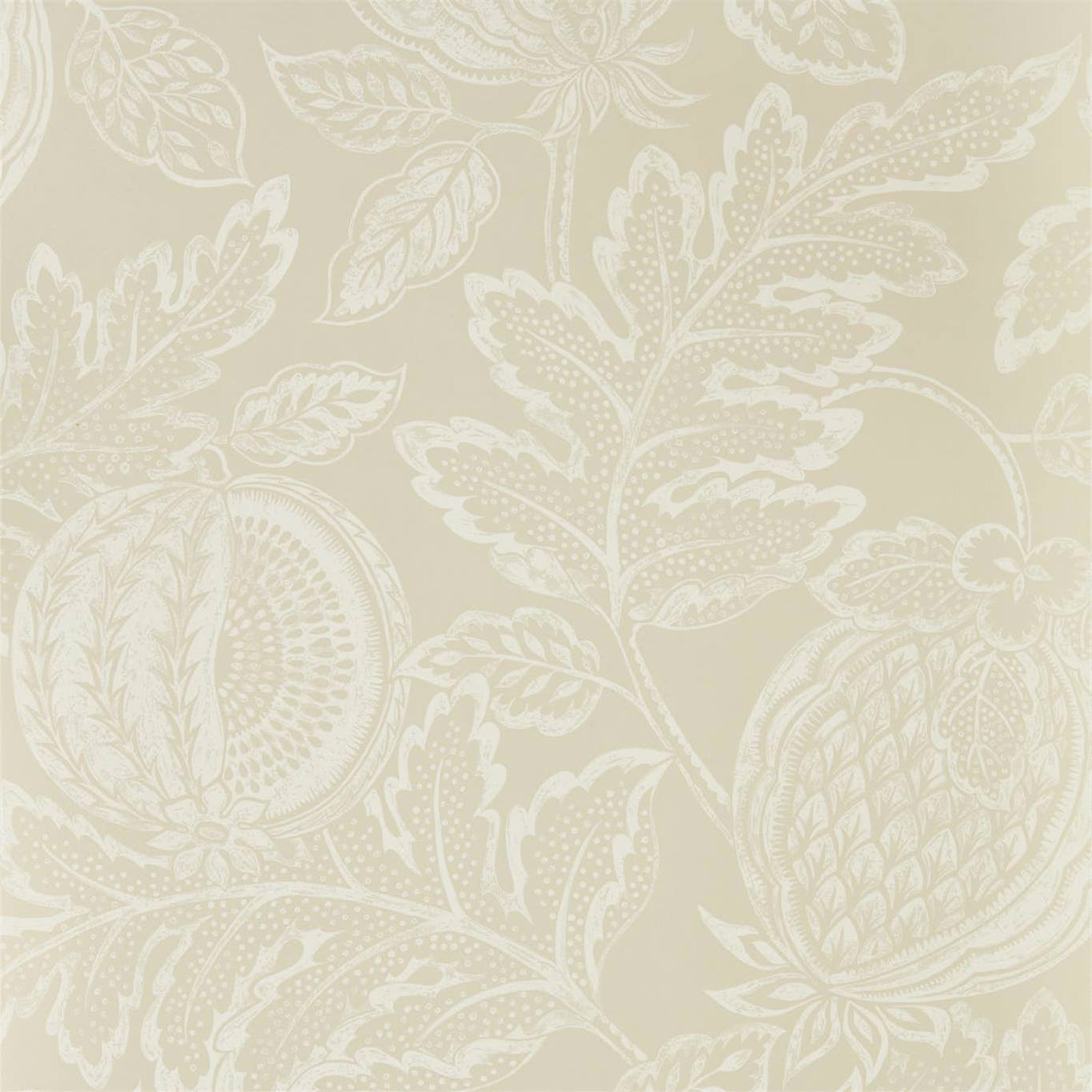 SANDERSON Cantaloupe Wallpaper Leaves , Trees Stone  Rotary Wide Width Printed Wallpaper - DCPW216760