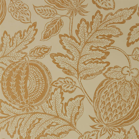 SANDERSON Cantaloupe Wallpaper Leaves , Trees Clay  Rotary Wide Width Printed Wallpaper - DCPW216763