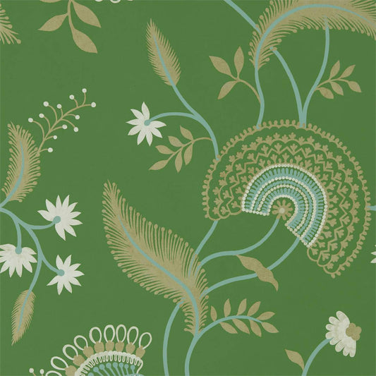 SANDERSON Hakimi Wallpaper Classic Floral Emerald  Rotary/Gravure Wallpaper - DCPW216768