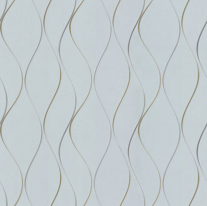York Wallcoverings Antonina Vella Dazzling Dimensions Volume II Wavy Stripe Light Blue Wallpaper  Stripes Blues   - DD3701