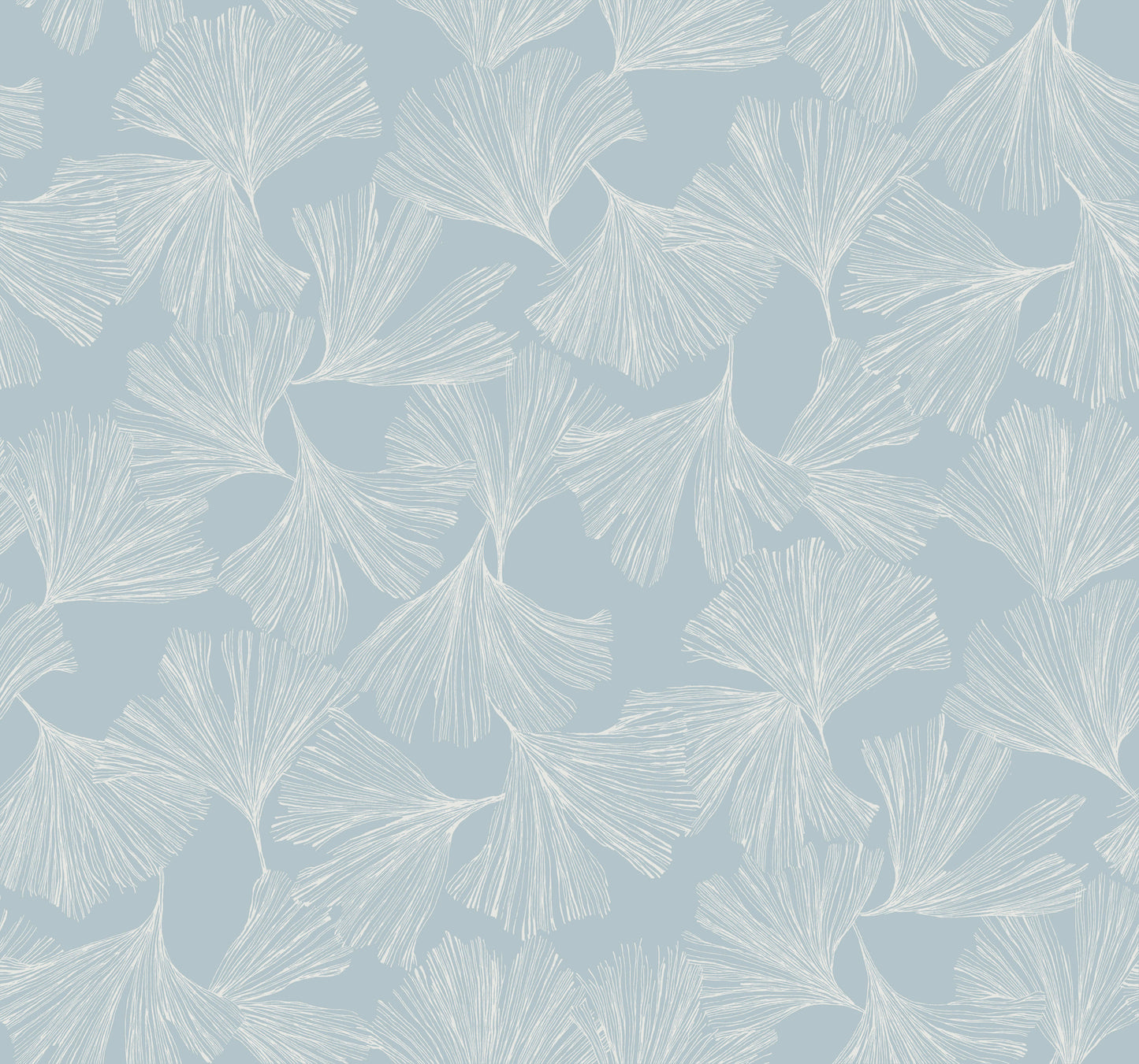 York Wallcoverings Antonina Vella Dazzling Dimensions Volume II Gingko Toss Blue Wallpaper  Botanical Blues   - DD3743