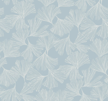 York Wallcoverings Antonina Vella Dazzling Dimensions Volume II Gingko Toss Blue Wallpaper  Botanical Blues   - DD3743