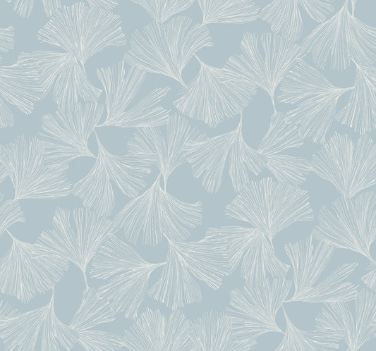 York Wallcoverings Antonina Vella Dazzling Dimensions Volume II Gingko Toss Blue Wallpaper  Botanical Blues   - DD3743
