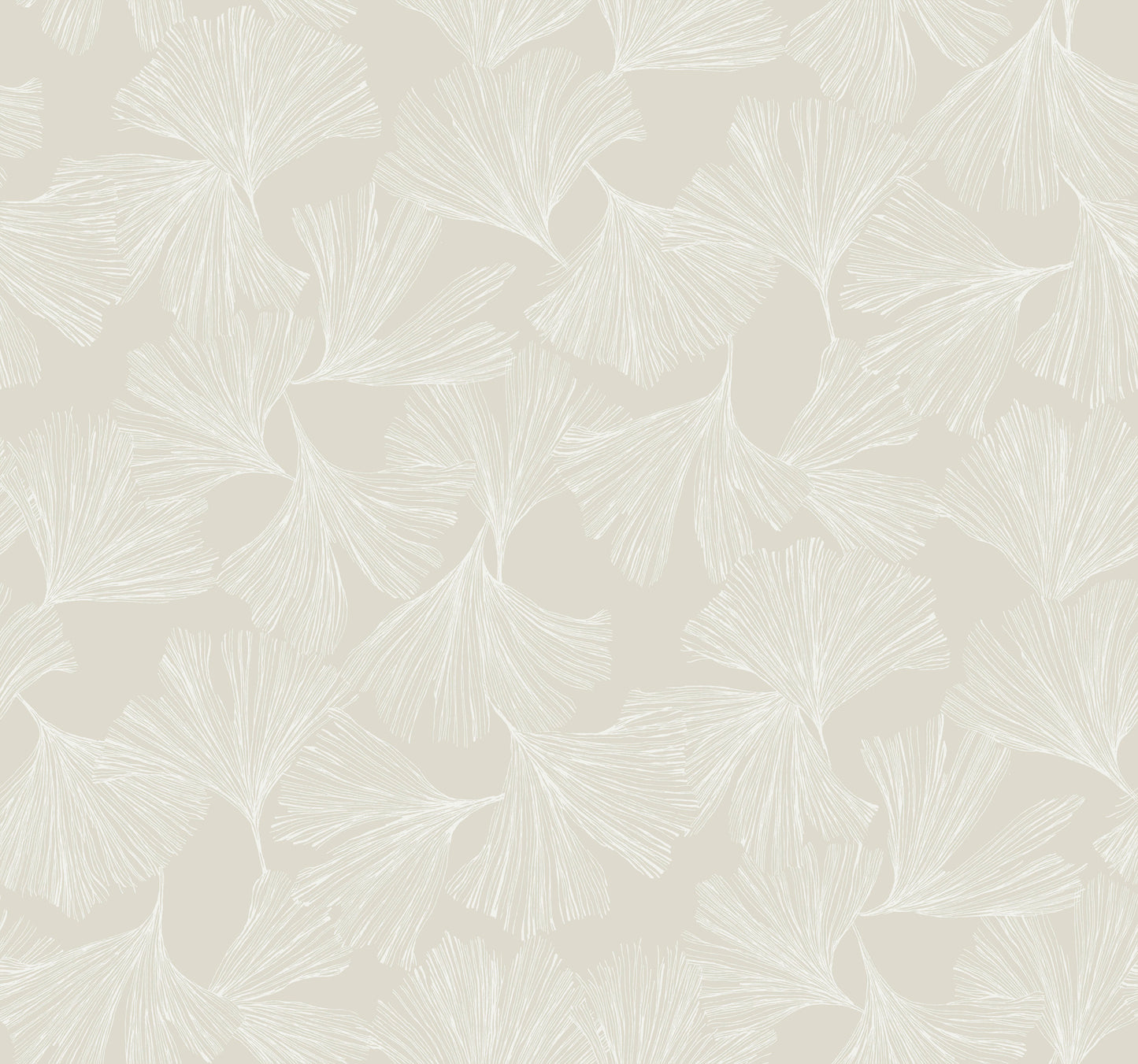 York Wallcoverings Antonina Vella Dazzling Dimensions Volume II Gingko Toss Cream Wallpaper  Botanical Greens   - DD3744
