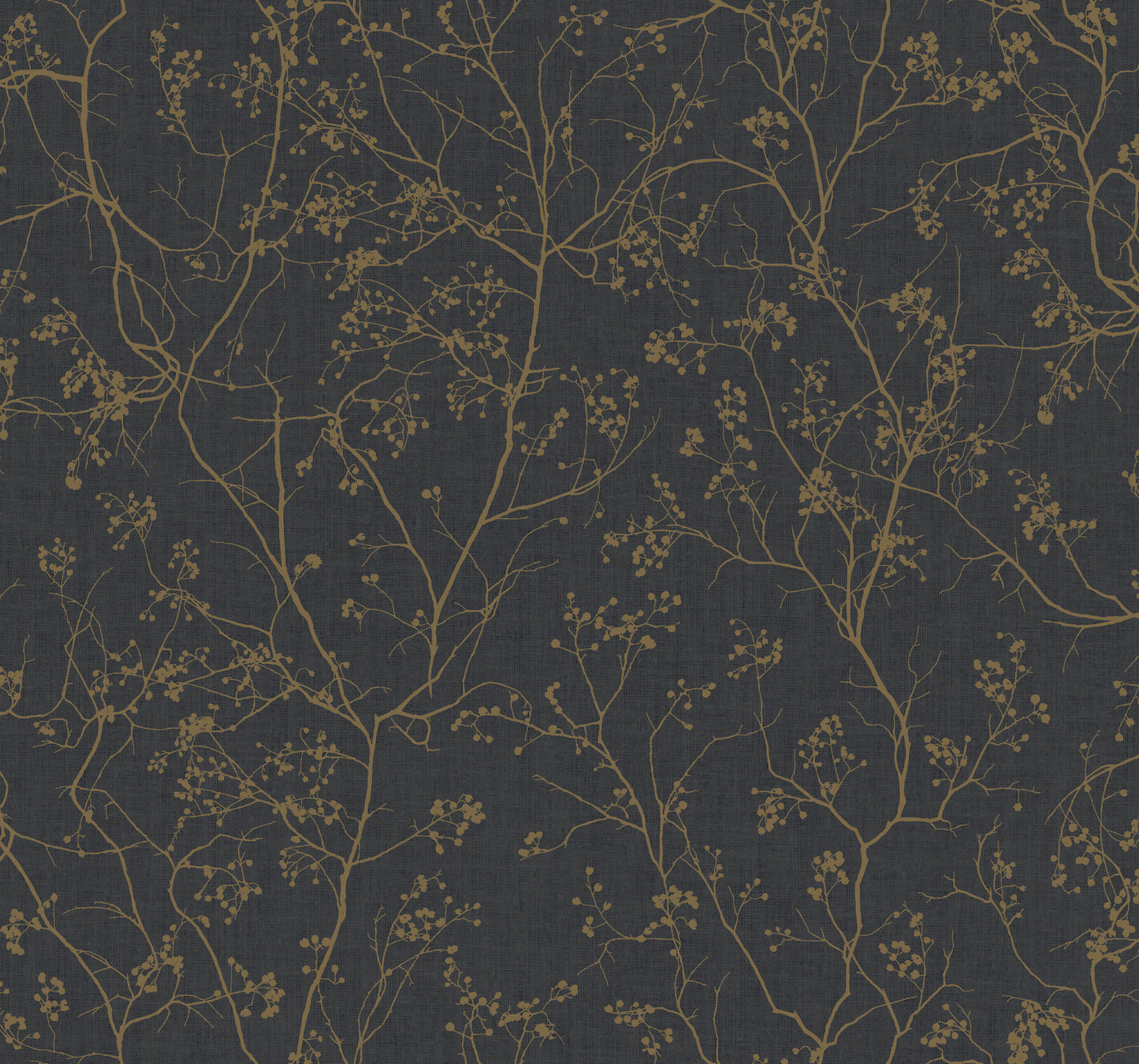 York Wallcoverings Antonina Vella Dazzling Dimensions Volume II Luminous Branches Black and Gold Wallpaper  Botanical Blacks   - DD3811