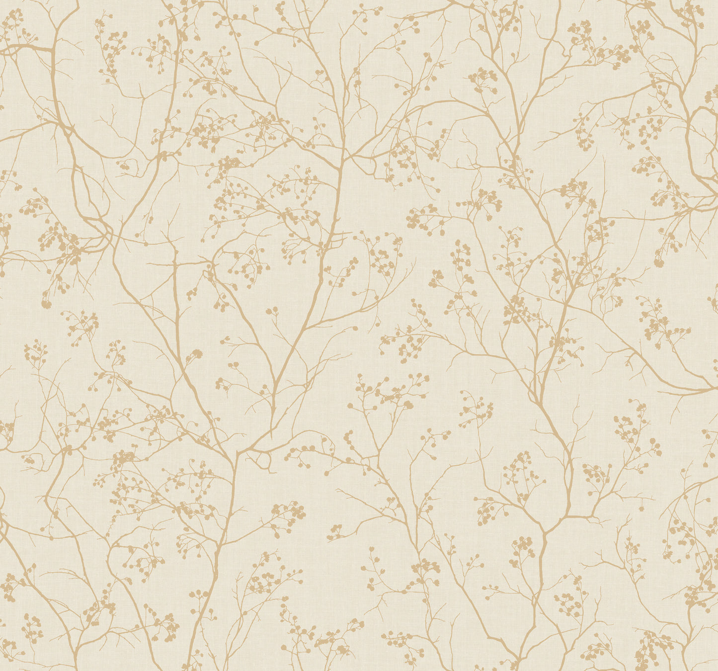 York Wallcoverings Shimmering Finishes Luminous Branches Cream and Gold Wallpaper  Botanical Yellows   - DD3812