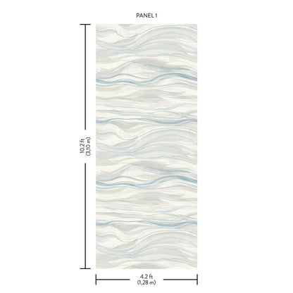 York Wallcoverings Antonina Vella Dazzling Dimensions Volume II Currents Blue Wall Mural  Geometrics Blues   - DD3841M