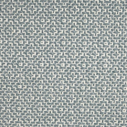 SANDERSON Linden Fabric Geometric Wedgwood,Ivory   - DDAE236492