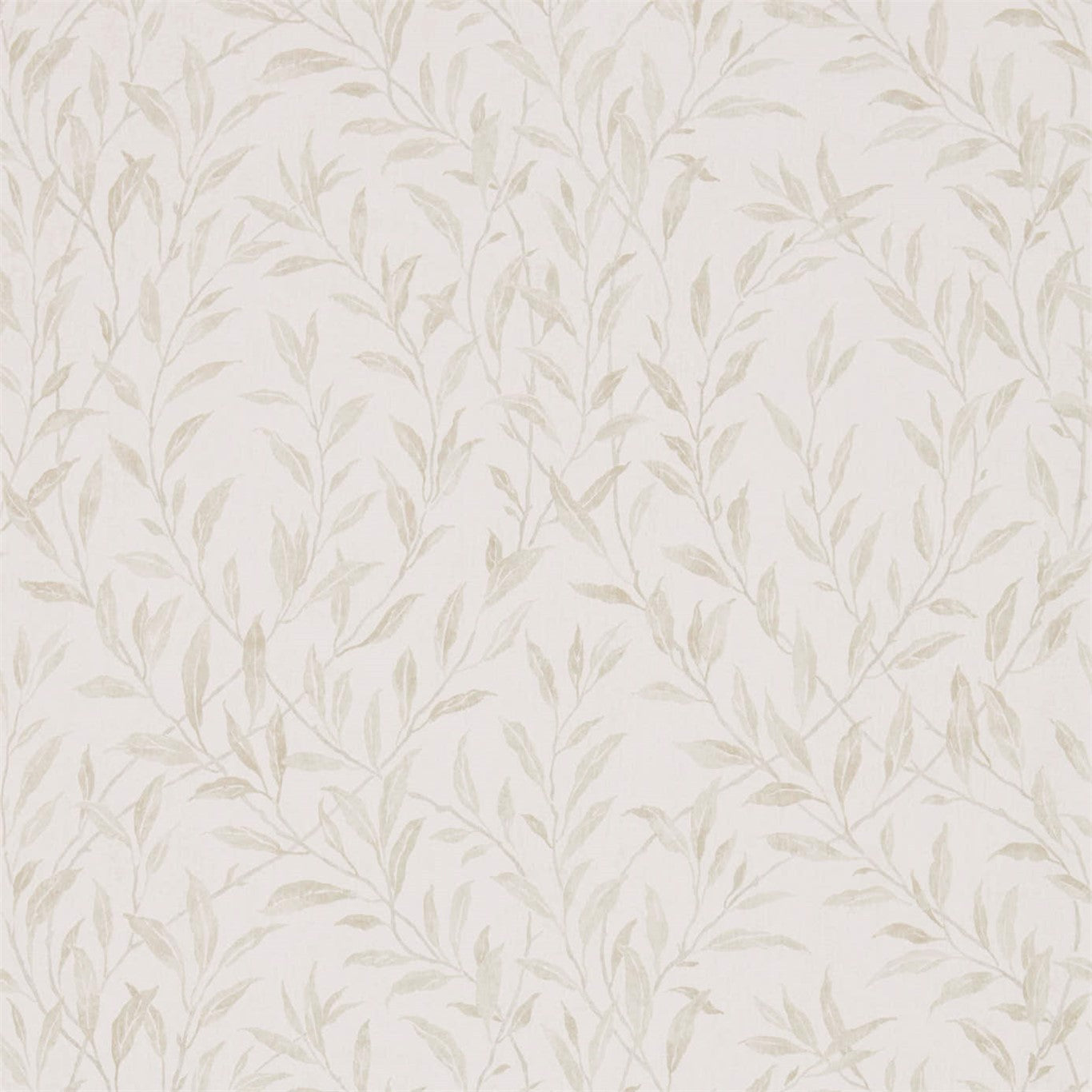 SANDERSON Osier  Wallpaper Leaves , Trees Ivory,Stone  Gravure - Wide Width Printed Wallpaper - DDAM216412