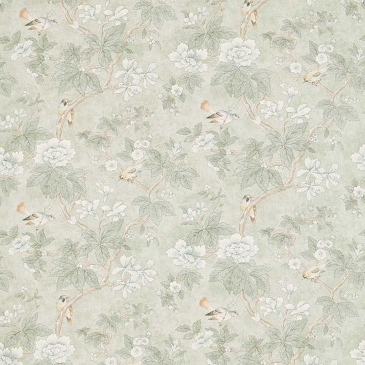 SANDERSON Chiswick Grove  Fabric Birds Sage   - DDAM226370