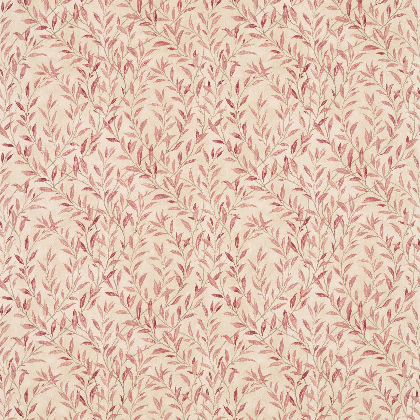 SANDERSON Osier Fabric Leaves , Trees Rosewood,Sepia   - DDAM226375