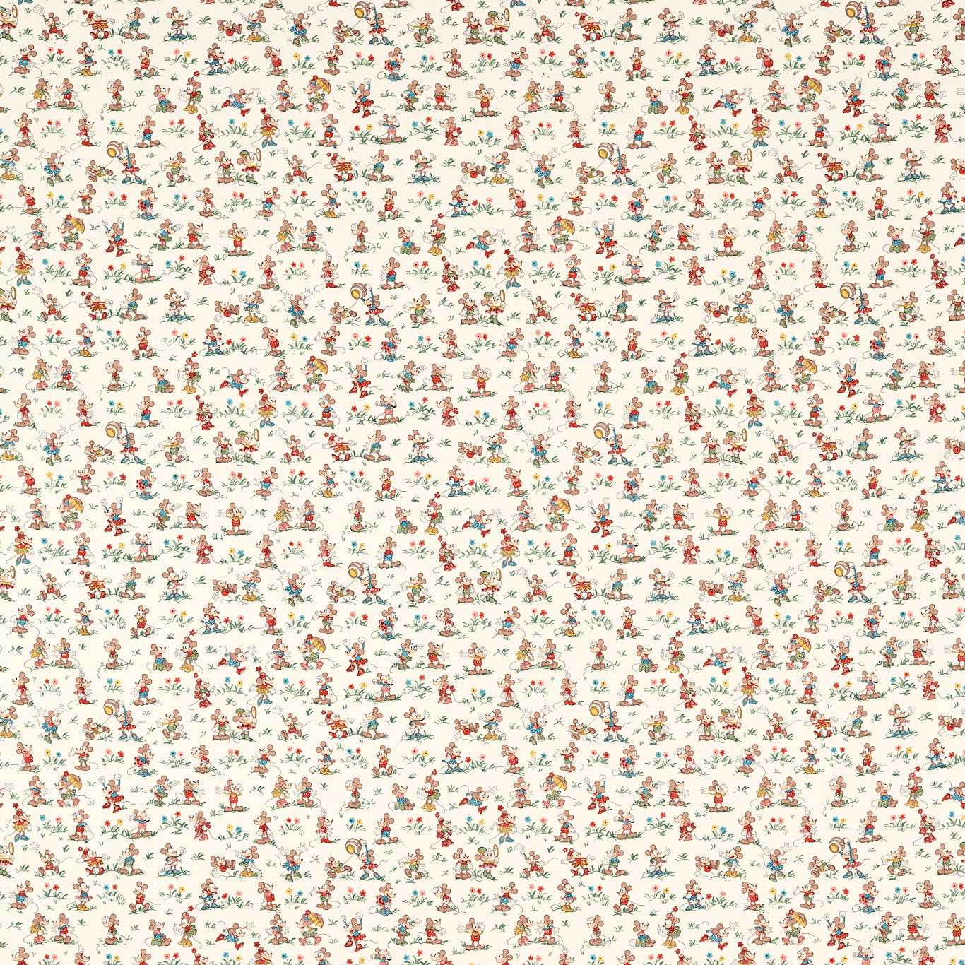 SANDERSON Mickey & Minnie Fabric Kids Allsorts   - DDIF227141