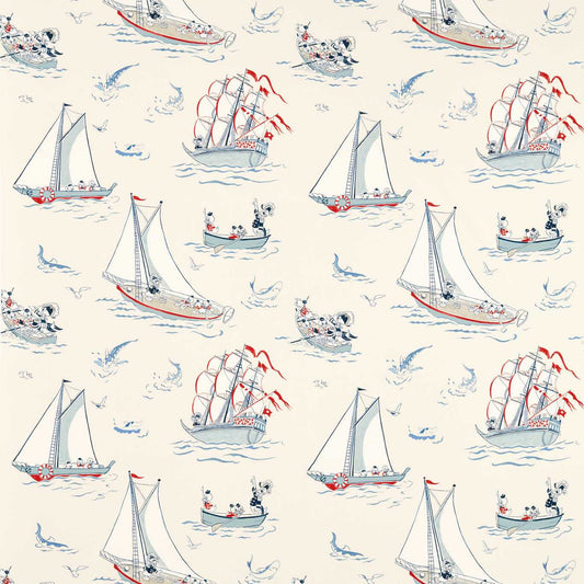 SANDERSON Donald Nautical Fabric Kids Sea Salt   - DDIF227162