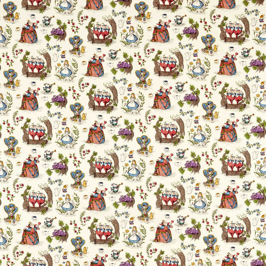 SANDERSON Alice in Wonderland Fabric Kids Hundreds , Thousands   - DDIF227166