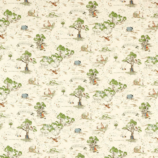 SANDERSON Hundred Acre Wood Fabric Kids Cashew   - DDIF227170