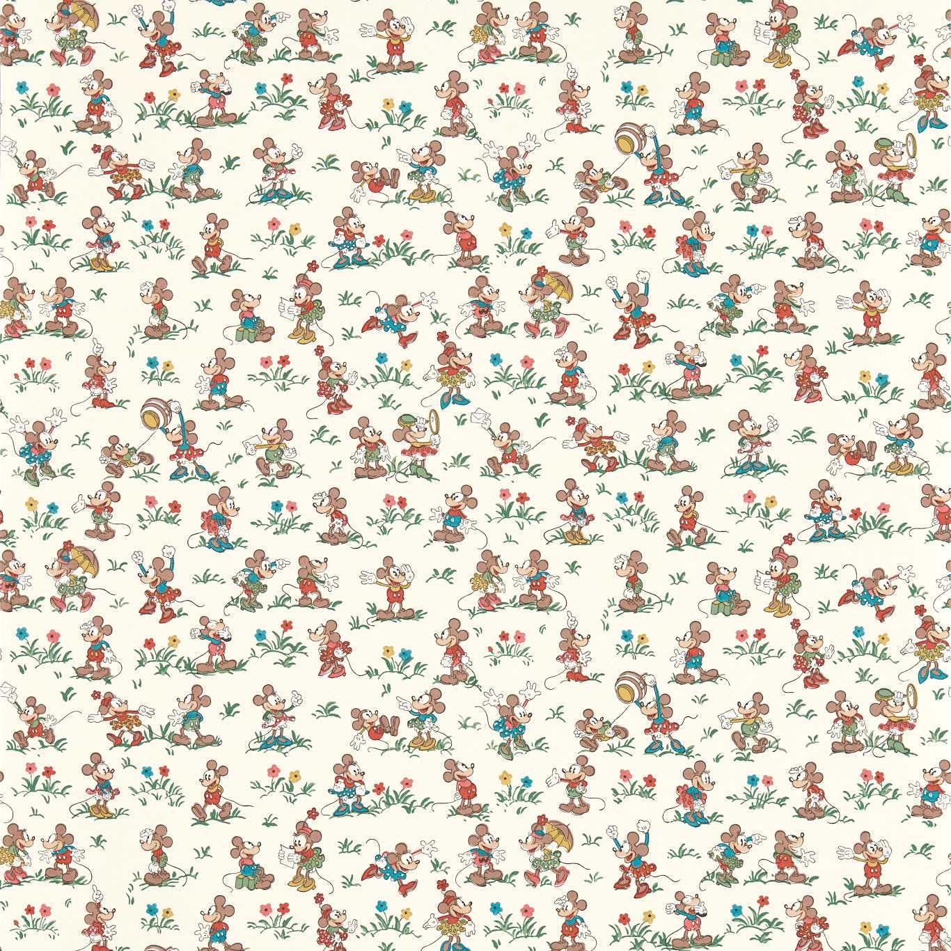 SANDERSON Mickey & Minnie Wallpaper Kids Allsorts  Digital Print Wallpaper - DDIW217263