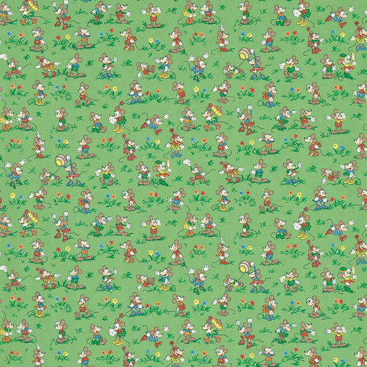 SANDERSON Mickey & Minnie Wallpaper Kids Gumball Green  Digital Print Wallpaper - DDIW217265