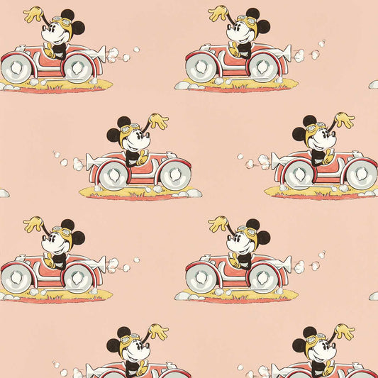 SANDERSON Minnie On the Move Wallpaper Kids Candy Floss  Gravure Wide Width Vinyl - DDIW217268