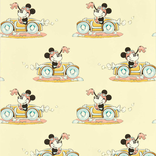 SANDERSON Minnie On the Move Wallpaper Kids Sherbet  Gravure Wide Width Vinyl - DDIW217269