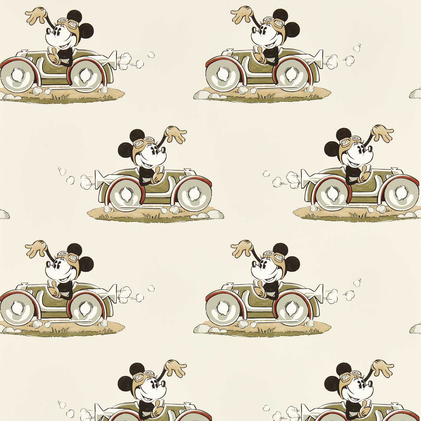 SANDERSON Minnie On the Move Wallpaper Kids Babyccino  Gravure Wide Width Vinyl - DDIW217270