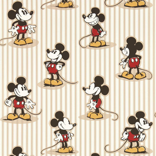 SANDERSON Mickey Stripe Wallpaper Kids Peanut  Rotary Wide Width Printed Wallpaper - DDIW217273