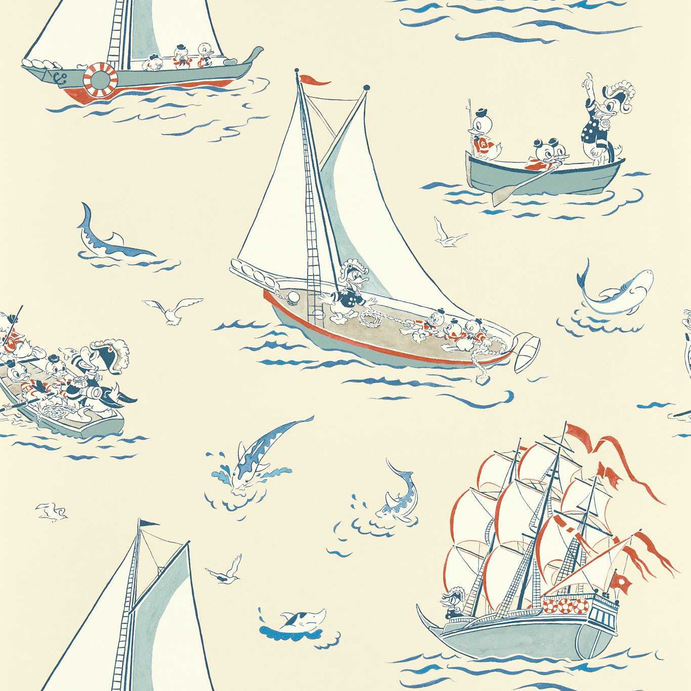 SANDERSON Donald Nautical Wallpaper Kids Sea Salt  Digital Print Wallpaper - DDIW217282