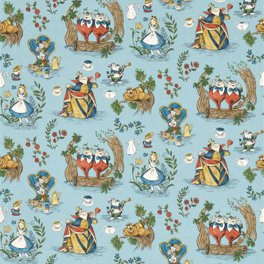 SANDERSON Alice in Wonderland Wallpaper Kids Puddle blue  Digital Print Wallpaper - DDIW217286