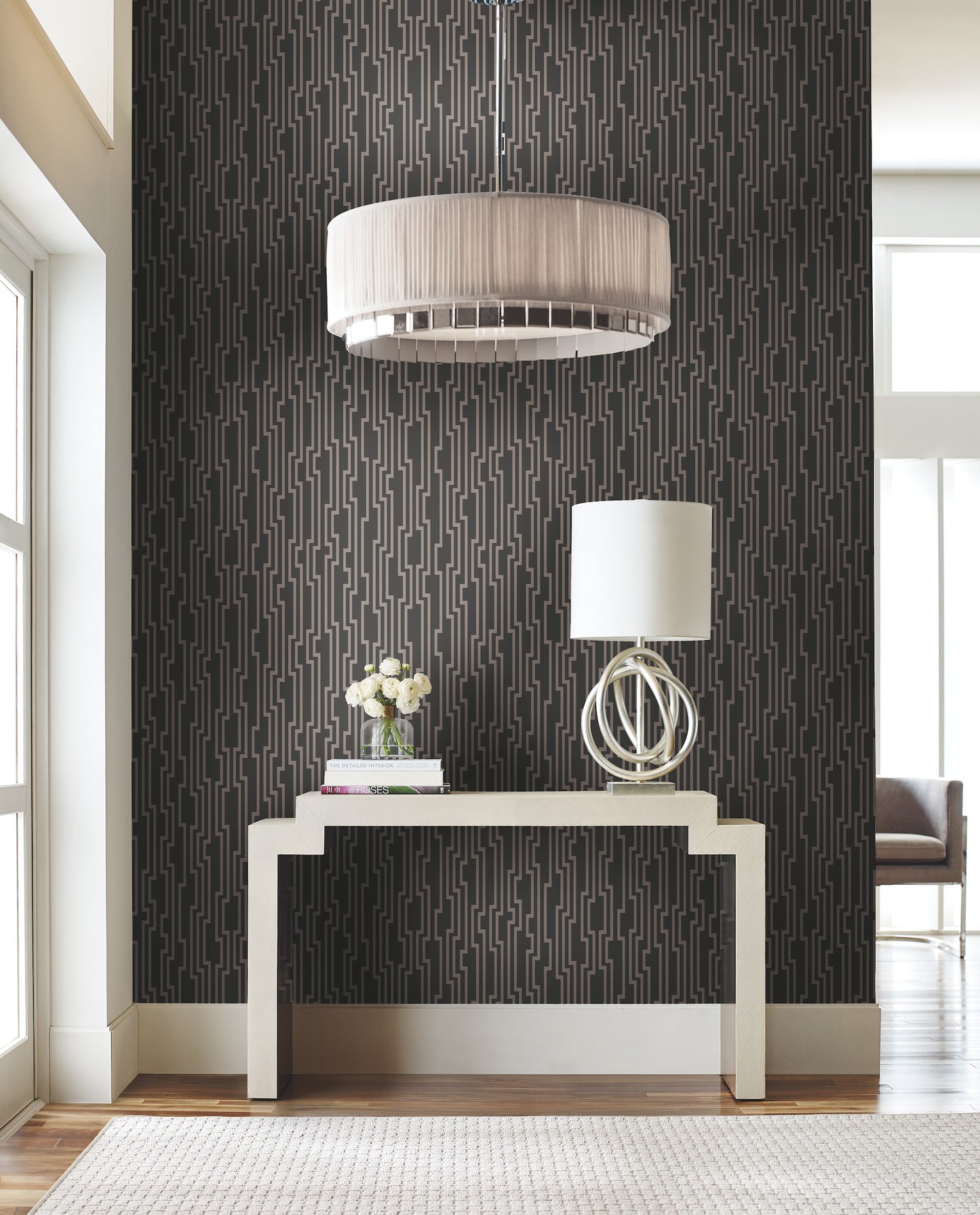 York Wallcoverings Grasscloth and Natural Resource Velocity Silver Wallpaper   Greys   - DE8818