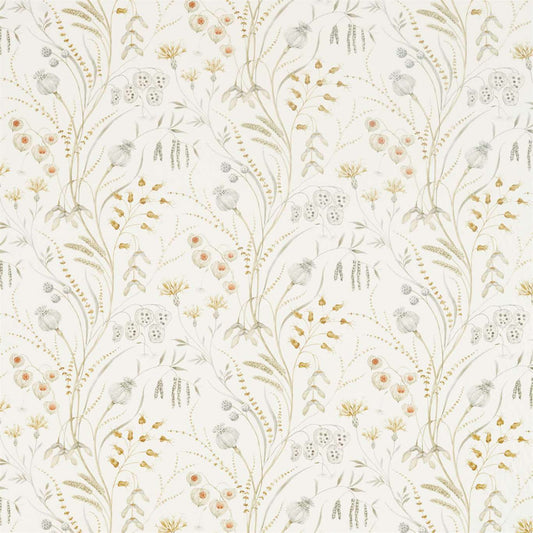 SANDERSON Summer Harvest  Fabric Classic Floral Silver,Corn   - DEBB226432