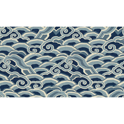 KRAVET BASICS PRINT MODERN BLUE,BEIGE,   - DECOWAVES.516.0