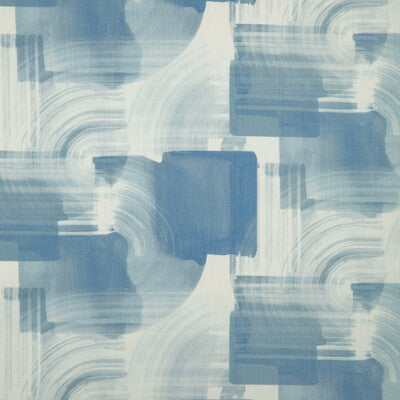 KRAVET BASICS PRINT MODERN WHITE,LIGHT BLUE,BLUE   - DECO SWIRL.5.0