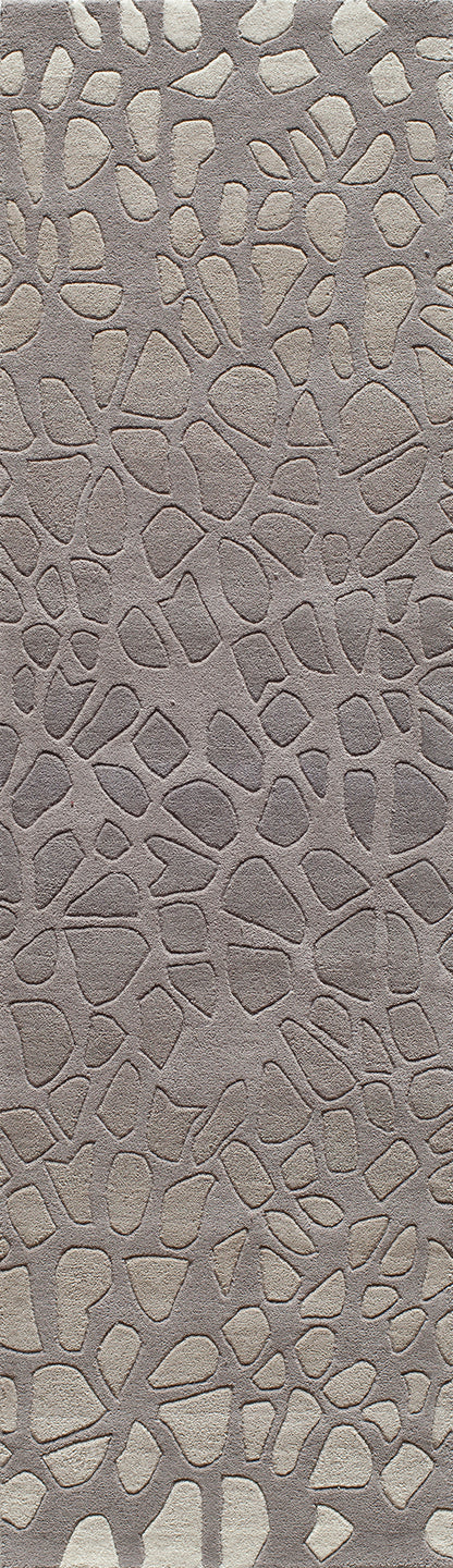 Taupe pebbled leather texture with irregular oval shapes, embossed and soft, suitable for bags or upholstery.