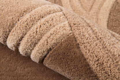 Beige plush shag rug with thick looped pile, soft and cozy for home décor.