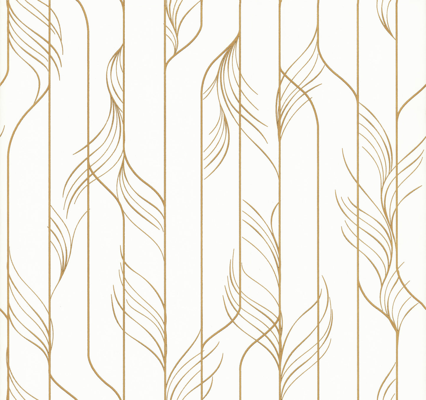 York Wallcoverings Candice Olson Decadence II Elemental Thread White and Gold Wallpaper Modern Stripes Whites and Off-Whites   - DF3301
